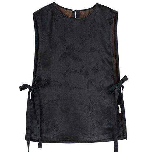 牧衣游原创 提花香云纱马夹女春季新款复古文艺新中式马甲 森然 商品图4