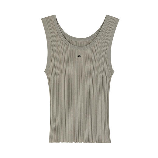 NEELLY纳俪商场同款春季新款坑条肌理针织背心女随性修身显瘦上衣N25022A01073 商品图3