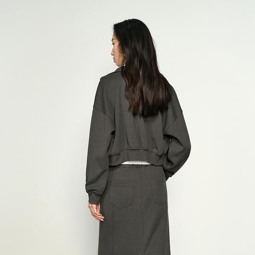 NEELLY纳俪商场同款春季新款休闲简约卫衣短外套女舒适慵懒上衣N25022C01080 商品图1