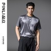 PINLI品立2025春夏新款潮牌宽松短袖T恤男士简约百搭拼料休闲上衣B252111003 商品缩略图3