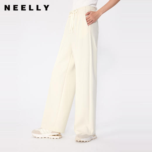 NEELLY纳俪商场同款春季新款简约通勤直筒休闲裤女百搭针织长裤N25024H04565 商品图0