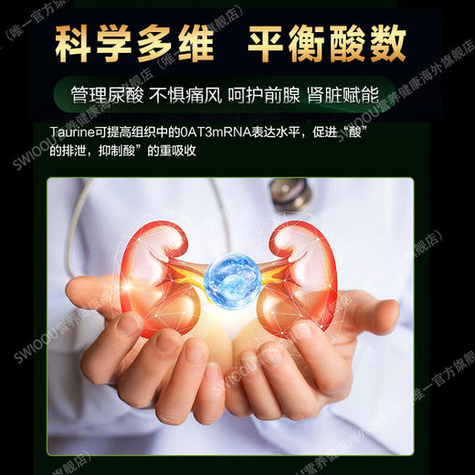 Swioou尿酸盾美国进口 降消尿酸片缓解治痛风灵尿酸高平衡嘌呤 商品图2