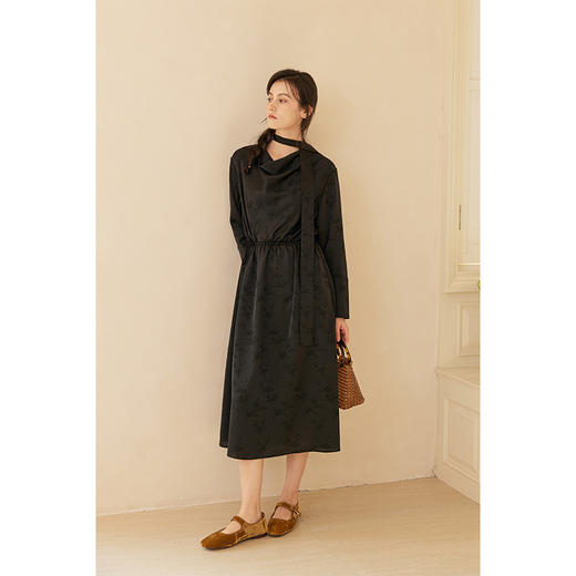 HeyDress新中式荡领飘带连衣裙 商品图1