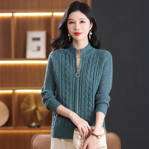 CC-101-88233春秋新款短款针织开衫简约设计感百搭女士外套上衣 商品图1