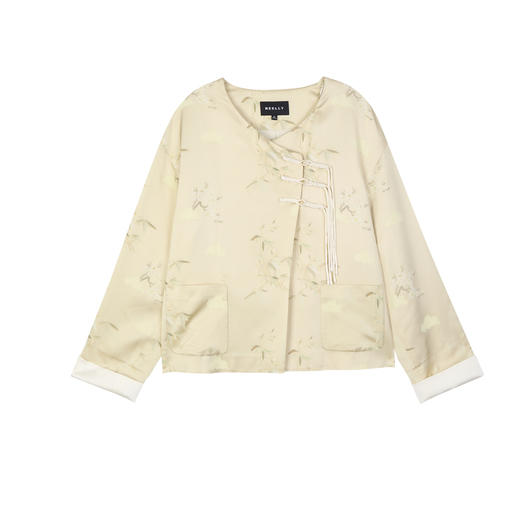 NEELLY纳俪商场同款春季新款新中式长袖外套女宽松复古通勤开衫N25024C04583 商品图3