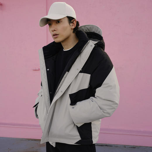 GXG男装 三防面料潮流拼色连帽羽绒服男户外保暖羽绒服 冬热卖 商品图2