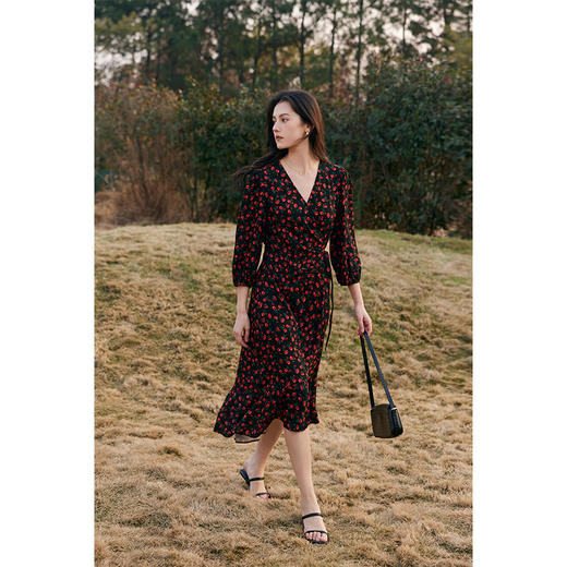 （合作款）HeyDress法式小玫瑰裹身茶歇裙 商品图1