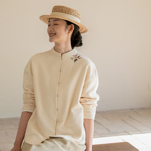 牧衣游原创 绒面棉刺绣短外套限量福利款 潮落【不支持会员折】 商品图0