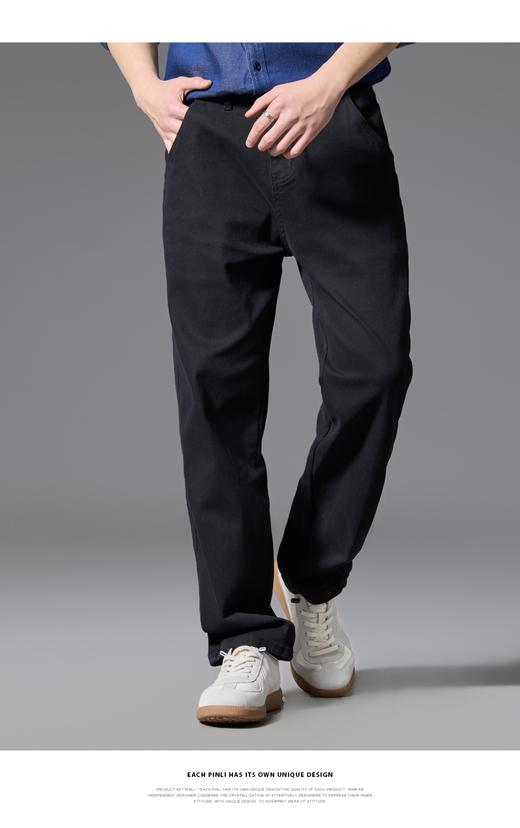 PINLI品立春季新款黑色休闲直筒牛仔长裤百搭男士GD251116015 商品图4