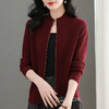 立领针织开衫毛衣外套，短款外搭半高领妈妈上衣CC-101-31743 商品缩略图1
