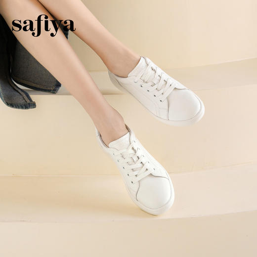 Safiya/索菲娅2025春新款百搭平底学院休闲小白鞋 SFD1112164 商品图7