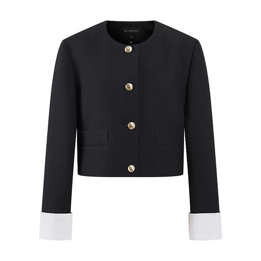 HeyDress圆领撞色袖头短外套 商品图4