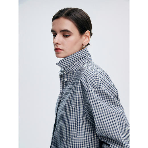 棉仓362604040-初棉miu风格子衬衫 商品图2