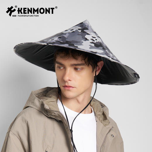 卡蒙晴雨两用黑胶防晒帽帽头戴式可折叠伞帽户外遮阳KM-6168/6127/6126 商品图6