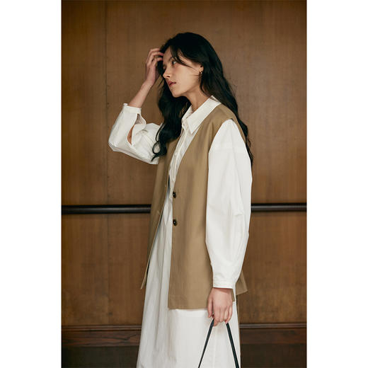 HeyDress衬衫领拼蕾丝连衣裙 商品图1