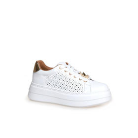 豪麟名鞋奥莱迪嘉女鞋时尚休闲鞋牛皮革DJJGA51WX013白色  原价1960元