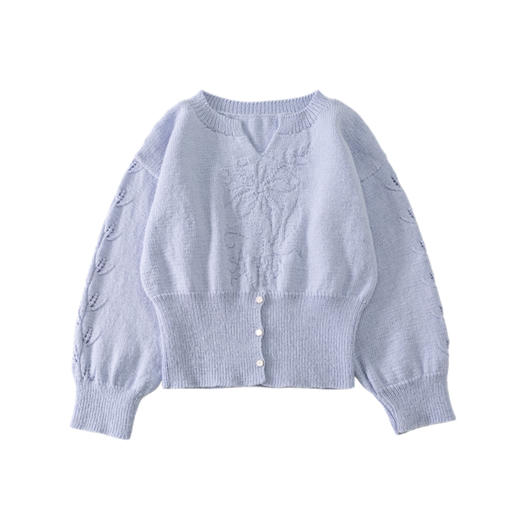 苏苏姐家花影开叉上衣手工diy衣服上衣棒针羊毛编织毛线团材料包 商品图4