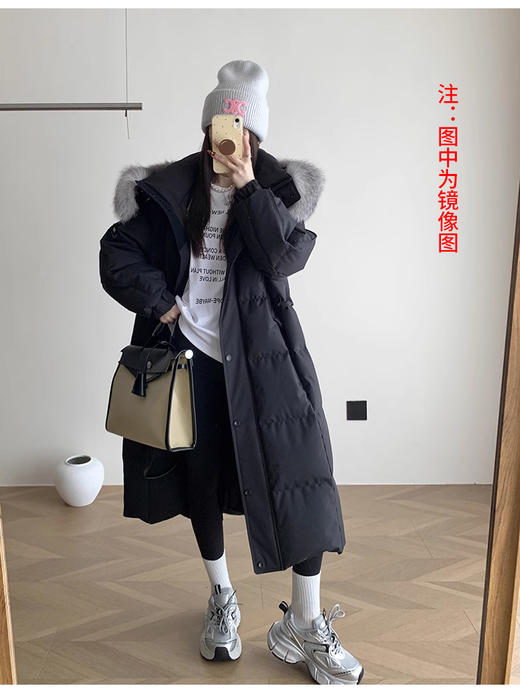 裁缝学苑AS416长款羽绒服纸样女装新款毛领连帽工装鹅绒服外套样板 商品图8