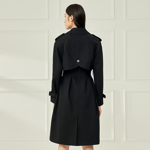 EITIE爱特爱秋季新款酷感经典双排扣通勤长款风衣外套C2204004 商品图9