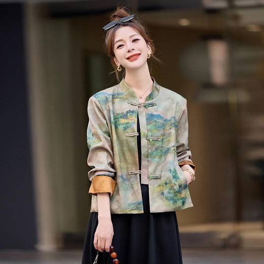 新中式国风外套，高级感小个子短款盘扣唐装上衣NSYY6183 商品图2