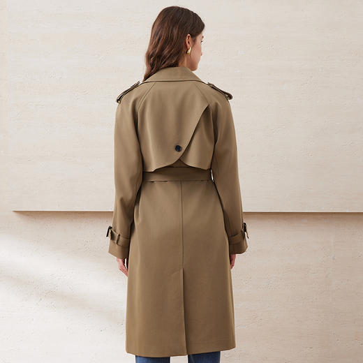 EITIE爱特爱秋季新款酷感经典双排扣通勤长款风衣外套C2204004 商品图5