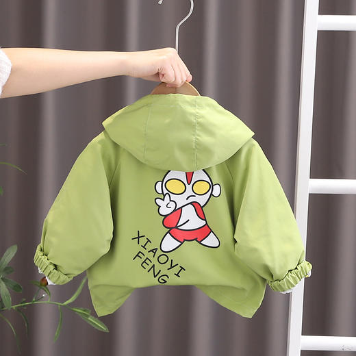 【新品抢先看！春款外套！】2025男童宝宝新款 卡通连帽拉链 洋气休闲简约百搭 婴幼儿服装外套-QQ 商品图0