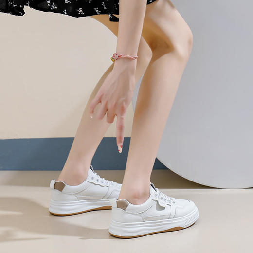 MUYANHUAN百搭小白鞋 | 防水防污 潮流减龄 透气柔软内里 轻简好看 商品图2