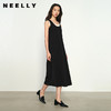 NEELLY纳俪商场同款春季新款撞色拼接针织连衣裙女显瘦慵懒A字裙N25022Y01088 商品缩略图0