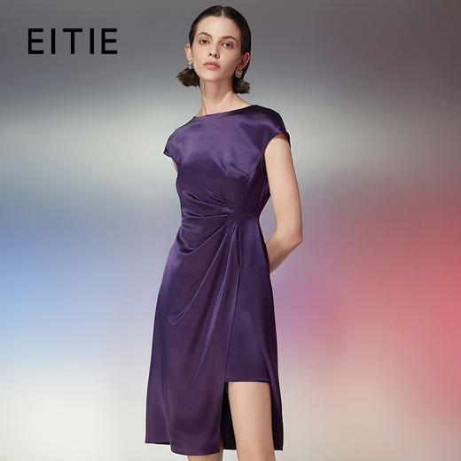 EITIE爱特爱夏季新款洋气气质高腰显瘦飞袖礼服连衣裙7777408 商品图0
