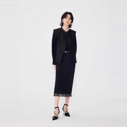 NEELLY纳俪商场同款春季新款设计感新中式小立领无袖上衣马甲女N25024D04570 商品图2