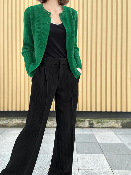 TYNVIE 连腰带直筒裤-黑色 商品图7