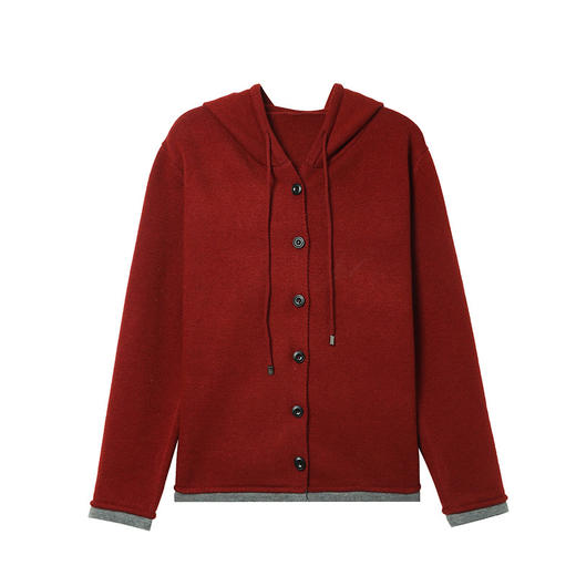 CC-5-6302春秋季新款时髦洋气简约连帽针织开衫卫衣休闲百搭外套上衣 商品图4