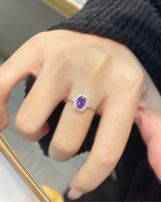 1.1ct刻面紫蓝宝戒指 商品图3