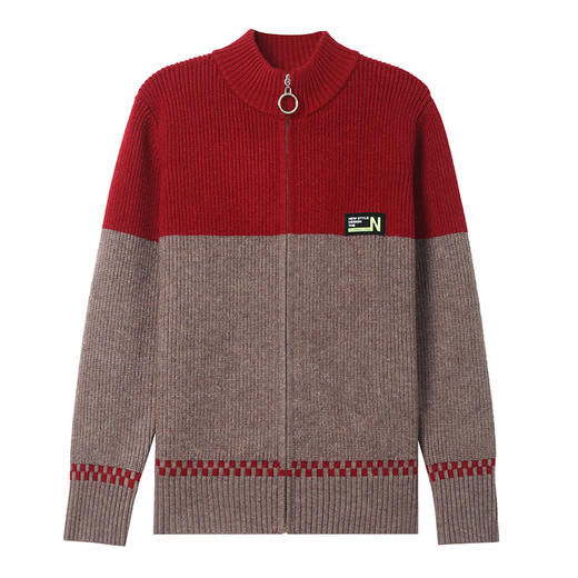 CC-101-88236拼色春秋设计感小众百搭短款针织开衫休闲通勤外套 商品图4