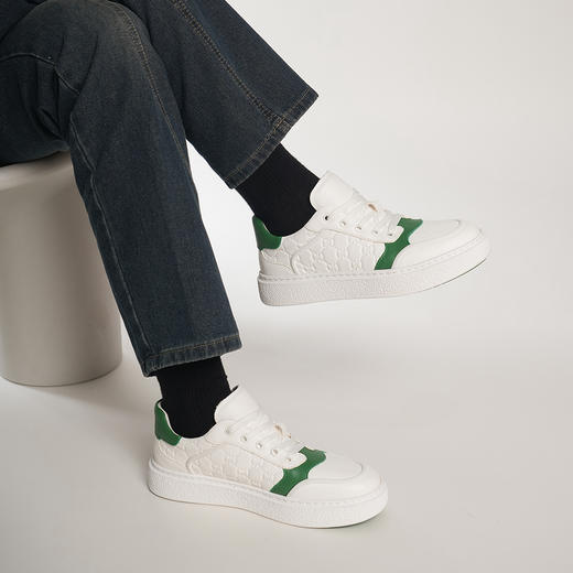 豪麟名鞋奥莱迪嘉男鞋休闲鞋牛皮革DJMMO51MX209绿色  原价1960元 商品图1