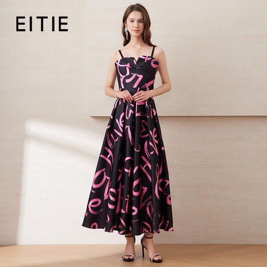 EITIE爱特爱夏季新款洋气气质时尚显白印花吊带连衣裙7777423 商品图0