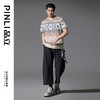 PINLI品立2025春夏新款复古费尔岛印花T恤男士宽松休闲短袖上衣潮B252111011 商品缩略图1