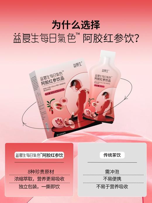 益复生每日气色阿胶红参饮品30ml*10袋 商品图5