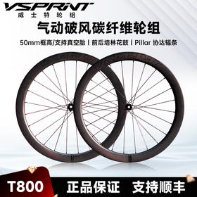 VSPRINT威士特碳纤维轮组协达辐条公路自行车T800碳刀碟刹轮组