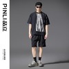 PINLI品立2025春夏新款男士简约休闲宽松短裤潮牌百搭黑色五分裤B252117017 商品缩略图1