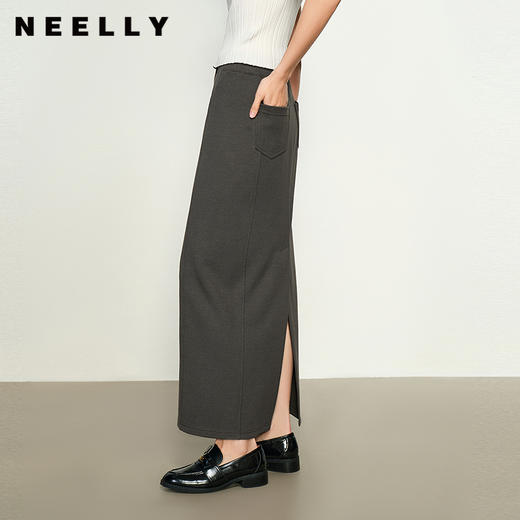 NEELLY纳俪商场同款春季新款修身包臀半身裙女高腰显瘦直筒裙N25022E01091 商品图0