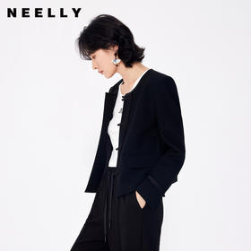 NEELLY纳俪商场同款春季新款新中式设计感圆领短外套女正肩显瘦N25024C04571