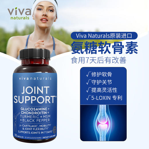viva原装进口氨糖软骨素MSM中老年氨基葡萄糖碳酸补钙关节维骨力 商品图3