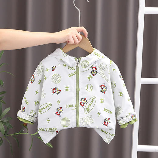 【新品抢先看！春款外套！】2025男童宝宝新款 卡通连帽拉链 洋气休闲简约百搭 婴幼儿服装外套-QQ 商品图8