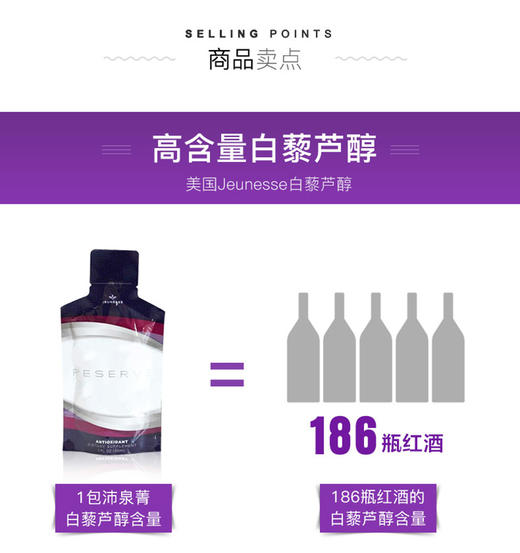 美商婕斯白藜芦醇美国官网白黎芦醇捷斯果汁沛泉菁华Jeunesse 商品图3