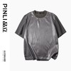 PINLI品立2025春夏新款潮牌宽松短袖T恤男士简约百搭拼料休闲上衣B252111003 商品缩略图5
