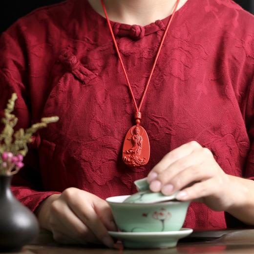 【带证书！朱砂观音佛吊坠礼盒装】朱砂吊坠含量高❗️杂质少❗️高纯度❗️男女情侣款弥勒佛挂件本命年红色项坠情人节礼物女神节 商品图3