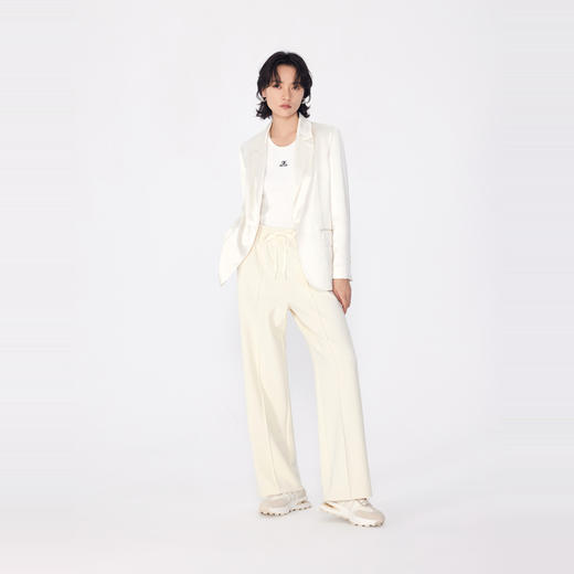 NEELLY纳俪商场同款春季新款简约通勤直筒休闲裤女百搭针织长裤N25024H04565 商品图2