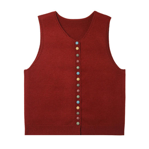 CC-5-6306春秋季新款叠穿大方百搭设计感针织马甲单排扣休闲上衣外穿 商品图4