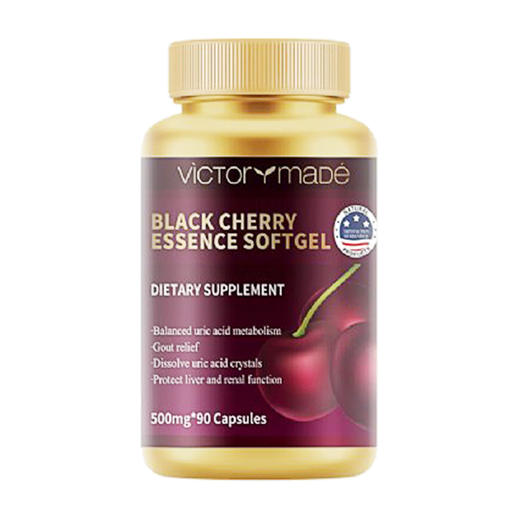 美国维萃美Victorymade黑樱桃精华软胶囊改善尿酸高500mg90粒瓶 商品图2